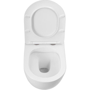 Унитаз подвесной Art&Max Bianchi AM9311CHR/SC безободковый, с микролифтом, белый