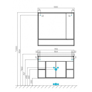 Тумба с раковиной Aquaton Флай 100 1A2375K0FAX10 белая, дуб крафт