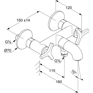 Смеситель для ванны с душем Kludi Nova Fonte Deco 205400539 хром