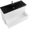 Тумба с раковиной BelBagno Albano 120 напольная, bianco lucido, черная матовая раковина