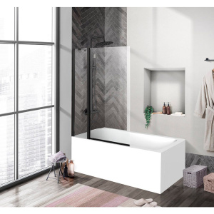 Купить Шторка на ванну BelBagno Uno V-11-100/150-C-Nero профиль черный, стекло прозрачное в Москве с доставкой Шторка на ванну BelBagno Uno V-11-100/150-C-Nero профиль черный, стекло прозрачное