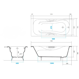 Чугунная ванна Aquatek Гамма 150x75 AQ8050F-00