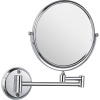 Косметическое зеркало Haiba HB6108 без подсветки, двухстороннее, телескопическое, поворотное, хром