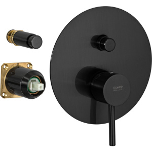 Купить Смеситель для ванны с душем Remer X Style X09KB чёрный брашированный хром в Москве с доставкой Смеситель для ванны с душем Remer X Style X09KB чёрный брашированный хром
