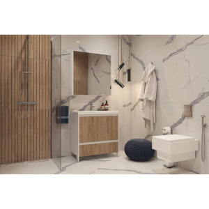 Купить Зеркало-шкаф Velvex Klaufs 80 белое в Москве с доставкой Зеркало-шкаф Velvex Klaufs 80 белое