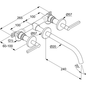 Купить Смеситель для раковины Kludi Nova Fonte Puristic 201460515 С ВНУТРЕННЕЙ ЧАСТЬЮ в Москве с доставкой Смеситель для раковины Kludi Nova Fonte Puristic 201460515 С ВНУТРЕННЕЙ ЧАСТЬЮ