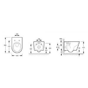 Комплект унитаз с инсталляцией, кнопкой и сиденьем Jacob Delafon Bastille EDAB103-00