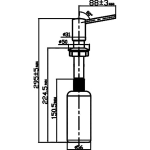 Купить Дозатор для кухонной мойки Omoikiri OM-02-PVD-G светлое золото в Москве с доставкой Дозатор для кухонной мойки Omoikiri OM-02-PVD-G светлое золото