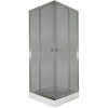 Душевой уголок Parly ZQ8111 80x80, с поддоном, профиль хром, стекло прозрачное с узором