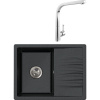 Комплект Мойка кухонная FOSTO КМ Лира графит + Смеситель MEGA Mega