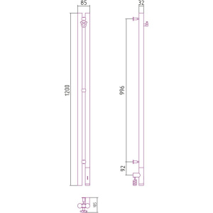 Полотенцесушитель электрический Сунержа Нюанс 3.0 120 см черный матовый, правый