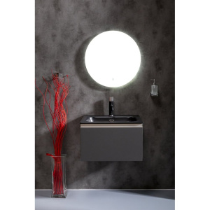 Купить Тумба с раковиной Armadi Art Vallessi 60 антрацит матовая, с черной раковиной в Москве с доставкой Тумба с раковиной Armadi Art Vallessi 60 антрацит матовая, с черной раковиной