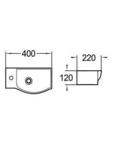 Раковина подвесная матовая черная 400х220х120 WeltWasser AISBACH 7940 MT-BL L (10000008688)