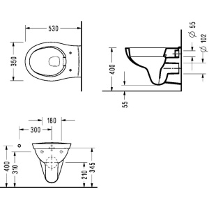 Унитаз подвесной Serel Asma 0426 безободковый, без микролифта