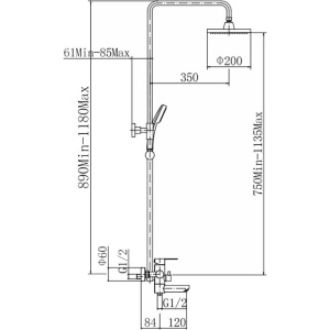 Душевая стойка Fashun A52401-1 сатин