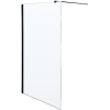 Душевая перегородка Parly Т100В 100x190, профиль черный, стекло прозрачное