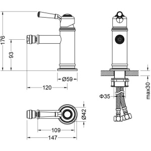 Смеситель для биде Aquatek Классик AQ1518PG полированное золото