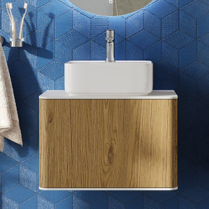 Купить Мебель для ванной STWORKI Ноттвиль 60 дуб верона, без выреза под смеситель, скандинавский стиль, подвесная в Москве с доставкой Мебель для ванной STWORKI Ноттвиль 60 дуб верона, без выреза под смеситель, скандинавский стиль, подвесная