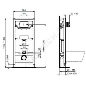 Система инсталляции для унитазов Ideal Standard ProSys 120P R0309AA с кнопкой смыва Oleas P1 R0116AA
