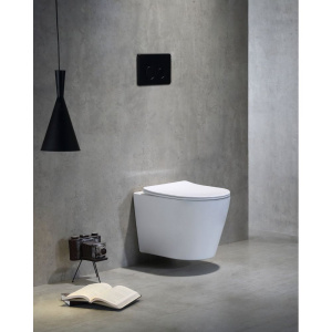 Унитаз подвесной SantiLine SL-5025 безободковый, с микролифтом, система смыва Tornado