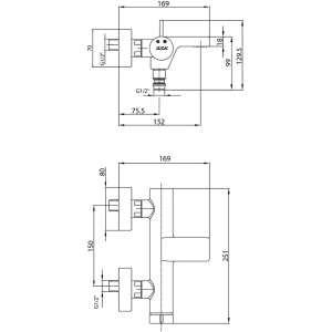 Смеситель для ванны E.C.A. Purity 102102477HEX