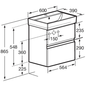 Купить Тумба под раковину Roca Oleta 55 857639806 белый глянец в Москве с доставкой Тумба под раковину Roca Oleta 55 857639806 белый глянец