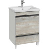 Тумба с раковиной Aquaton Капри 60 1A2301K1KPDA0 бетон пайн, белая