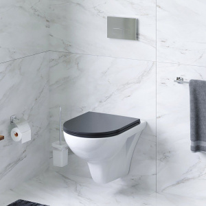 Унитаз подвесной AM.PM Gem FlashClean C901700SCmb безободковый, с микролифтом, крышка черная