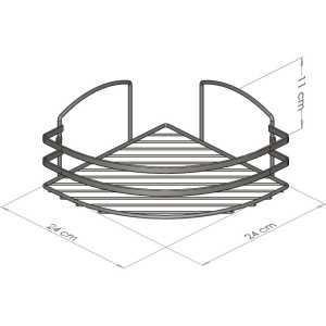 Полка Tekno-tel LM007SSM угловая, серый металлик