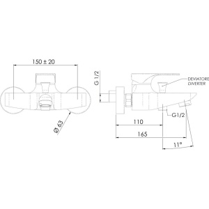 Смеситель для ванны с душем Remer Class Line L05