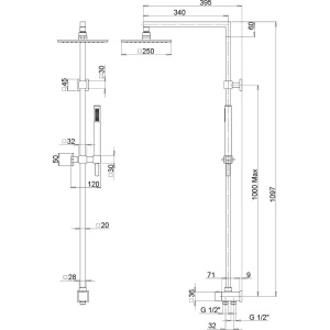 Душевая стойка Paini RS 50CR191ARQ3P3