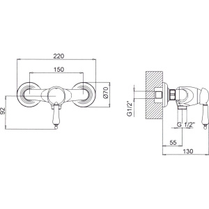 Смеситель для душа Margaroli Classica RU1005AA01BR