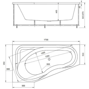 Акриловая ванна Aquatek Медея 170х95 MED180-0000012 правая