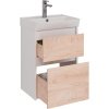 Тумба с раковиной Lemark Combi 50 дуб кантри, белая глянцевая