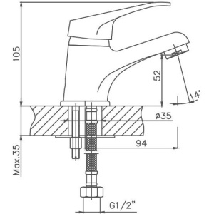 Смеситель для раковины Cron CN13