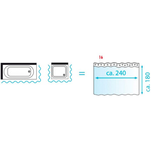 Купить Штора для ванной Ridder Standard 31433 синяя, 240x180 в Москве с доставкой Штора для ванной Ridder Standard 31433 синяя, 240x180