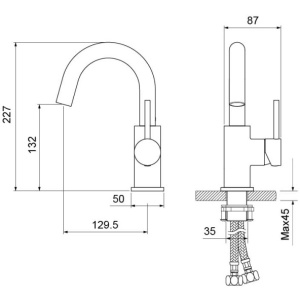 Смеситель для раковины Aquatek Европа AQ1307MB черный