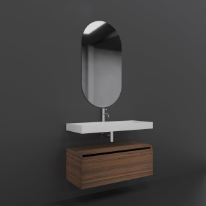 Мебель для ванной Armadi Art Flat 100 подвесная, dark oak