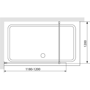 Душевая перегородка RGW Walk In WA-012B 120x200, профиль черный, стекло прозрачное