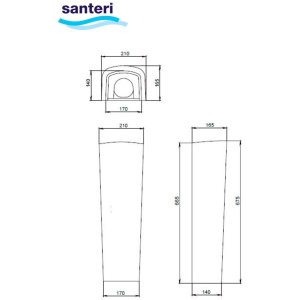 Пьедестал для раковины Santeri Орион белый 1.3600.8.S00.00B.0