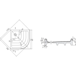 Купить Поддон для душа Ravak Kaskada Ronda-80 EX под облицовку в Москве с доставкой Поддон для душа Ravak Kaskada Ronda-80 EX под облицовку