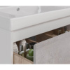Тумба с раковиной Lemark Combi 125 бетон, белая глянцевая