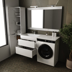 Тумба с раковиной Style Line Даллас 130 Люкс Plus подвесная L