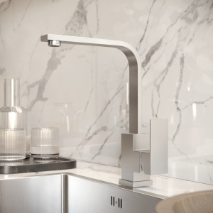 Купить Смеситель для кухни Domaci Равенна DM-051122 нержавеющая сталь, однорычажный, вращающийся в Москве с доставкой Смеситель для кухни Domaci Равенна DM-051122 нержавеющая сталь, однорычажный, вращающийся