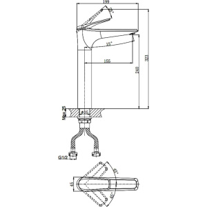 Смеситель для раковины Rush Nevis NE1735-11ch