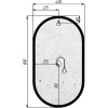 Зеркало DIWO Казань 45 черное, с подсветкой, овальное, в стиле лофт, сенсорное управление