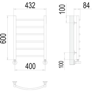 Полотенцесушитель водяной Terminus Классик П6 400x600
