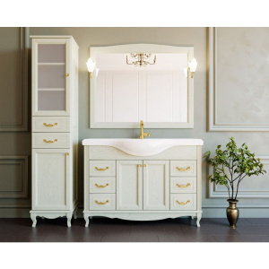 Шкаф-пенал ValenHouse Эллина 40 L слоновая кость, фурнитура золото