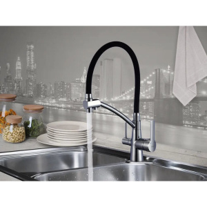 Смеситель для кухни Savol S-L1805L-01 с гибким изливом