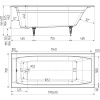 Чугунная ванна Универсал Эталон 170x70 см, с ножками